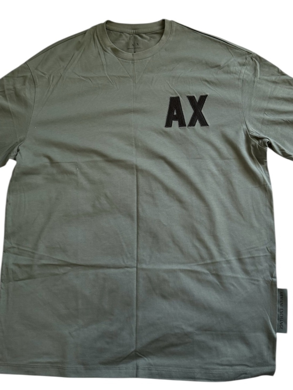Armani Exchange Olive Green Short-Sleeve AX Logo Tee